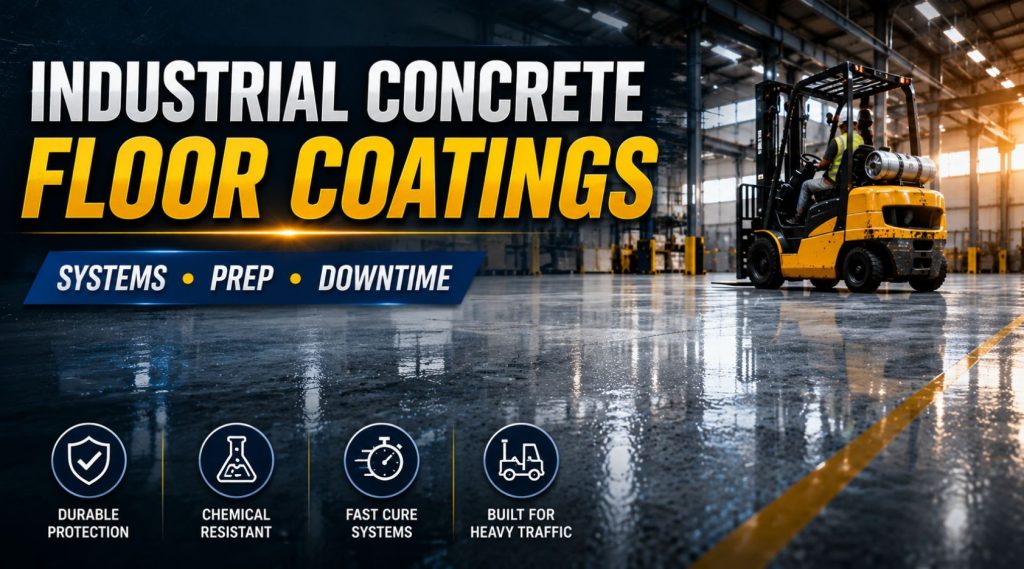 Industrial Concrete Floor Coatings: Systems, Prep, and Downtime